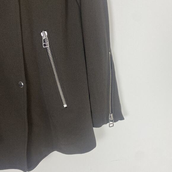 Aritzia Wilfred Womens Brown Stand-Up Collar Snap Military Jacket Size M - Picture 3 of 8